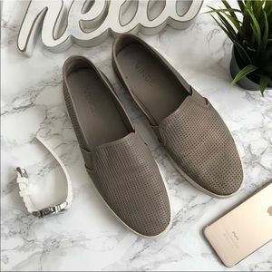 VINCE Blair Perforated leather slip on shoes 8